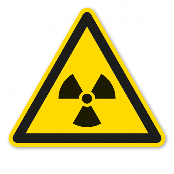 Warnzeichen Warnung vor radioaktiven Stoffen oder ionisierender Strahlung – ISO 7010 - W003