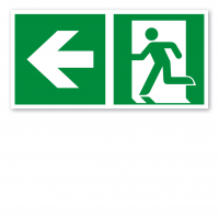 Fluchtwegschild Rettungsweg links - ISO 7010 - E001-1-B Fluchtwegschild Rettungsweg links - ISO 7010 - E001-1-B