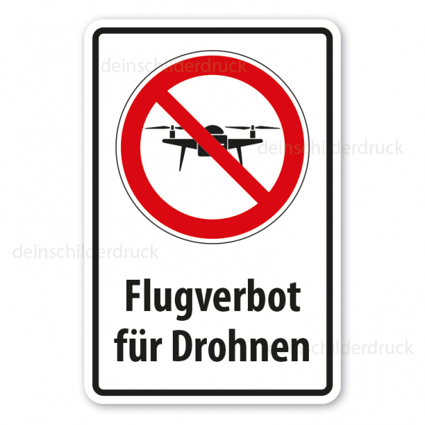 Verbotsschild Flugverbot für Drohnen - Kombi